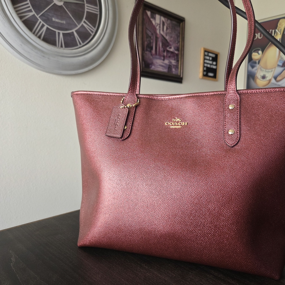 Coach Burgundy City Tote Bag